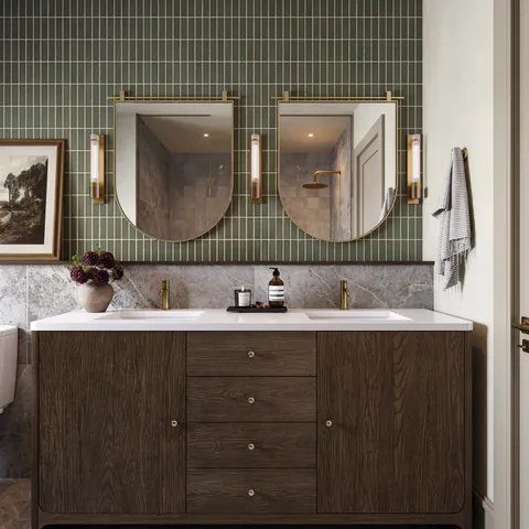 Clancy Small Arch Mirror in Antique Brass