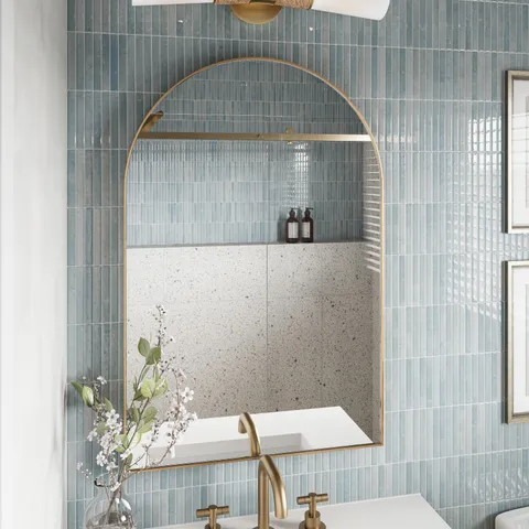 Esmeralda Small Mirror in Polished Brass