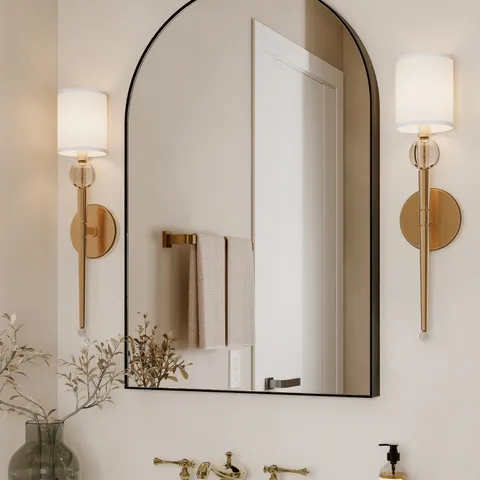 Esmeralda Small Mirror in Iron Matte Black