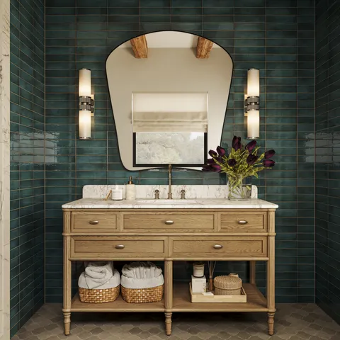 Raelynn Mantel Mirror in Iron Matte Black