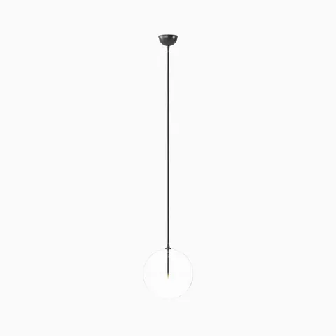 Iverson Pendant in 12" Clear Glass & Black Gunmetal