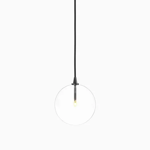 Iverson Pendant in 8" Clear Glass & Black Gunmetal