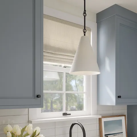 Kane Pendant in Matte White Plaster