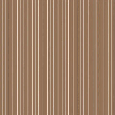 Cream beige wallpaper with fine stitched pinstripes and textured vertical bands creating an elegant understated stripe design.