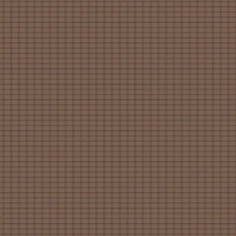 Muted brown plaid wallpaper with dark reddish brown intersecting lines creating a subtle classic grid pattern.