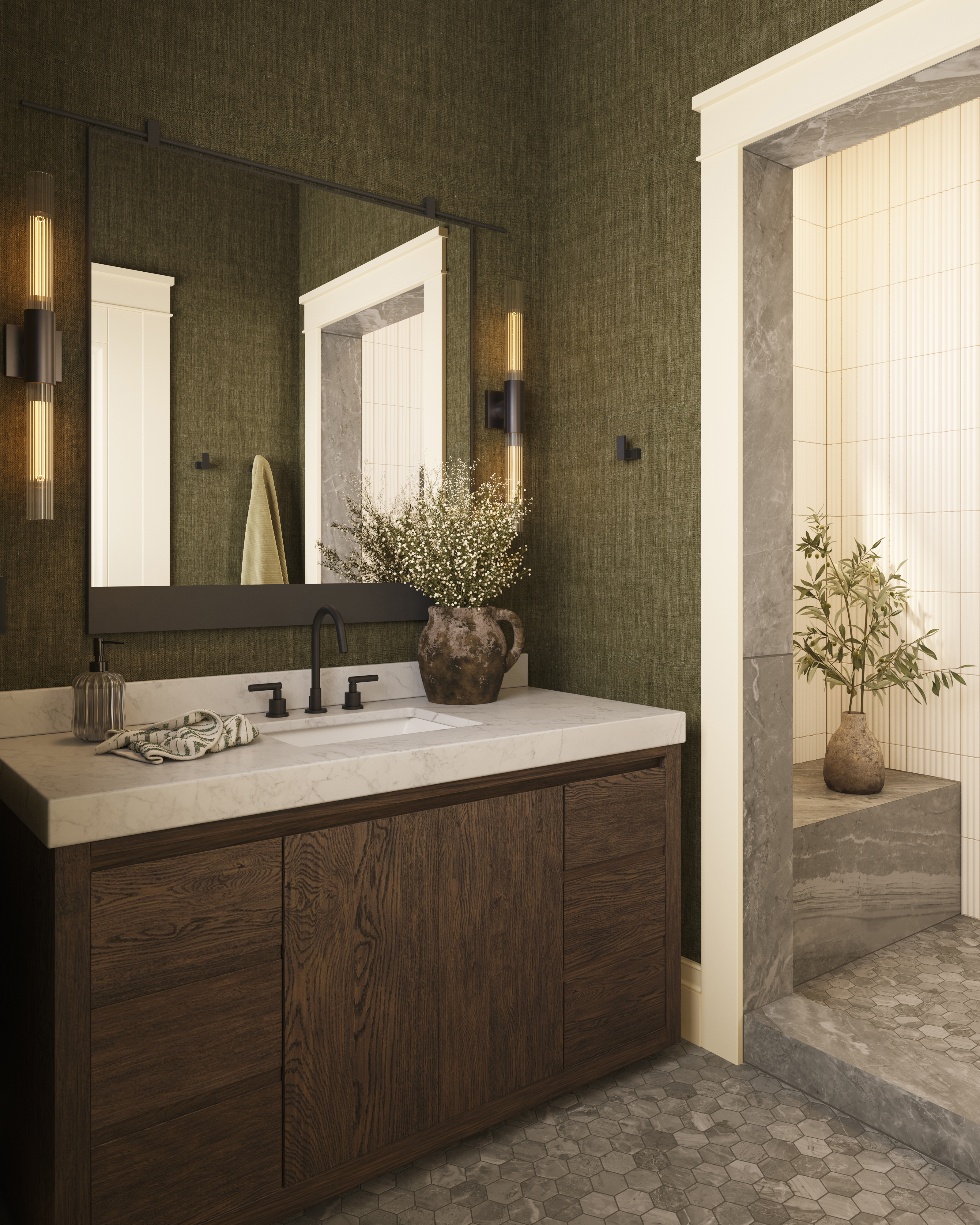 Blair 3 x 3 Matte Porcelain Hexagon Mosaic Tile in Oniciata Grey