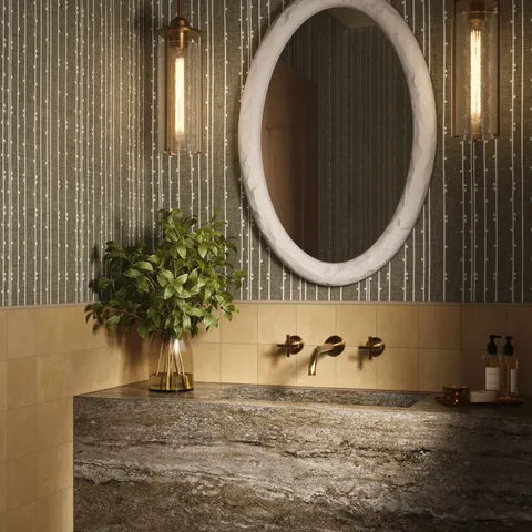 Franklin Wallpaper in Olive, 52" x 132"