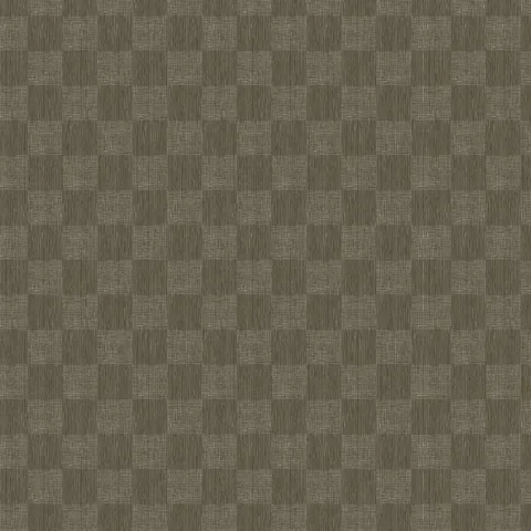Rich olive green base and fine off-white woven geometric wallpaper with alternating vertical stripe and fine grid rectangles forming a subtle checkerboard pattern.