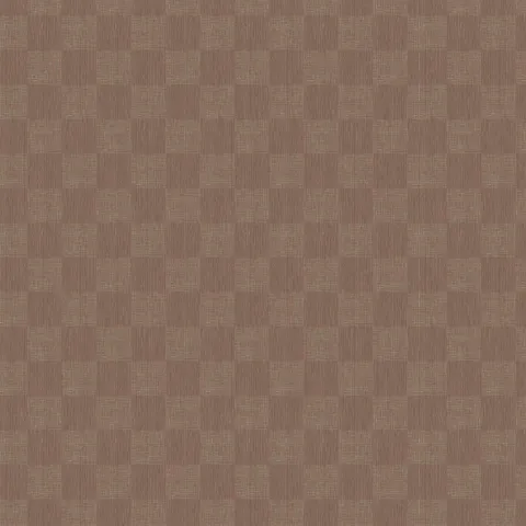 Rich brown base and fine taupe woven geometric wallpaper with alternating vertical stripe and fine grid rectangles arranged in a subtle checkerboard pattern.
