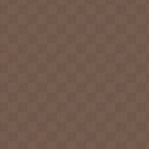 Mid-brown base and fine dark brown geometric woven-style wallpaper with alternating vertical and grid-textured rectangular panels forming a subtle checker pattern.