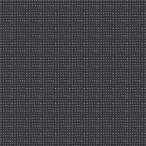 Small abstract motifs appear across Somerset Wallpaper in Black II, 52" x 132", where off-white watercolor-style markings stand out on a black base.