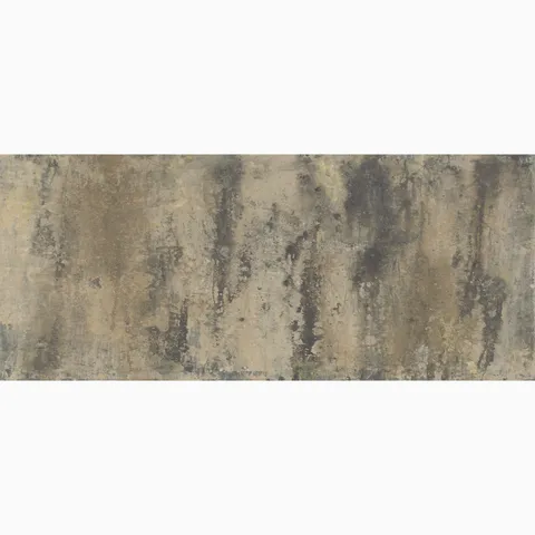 Skyveil Mural in Mistfall I featuring layered washes of smoky gray and sandy beige tones forming an abstract plaster-like design with soft texture and weathered depth.