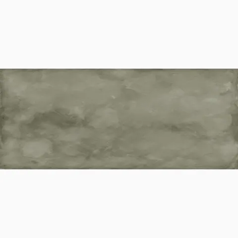 Olive green abstract limewash-look wallpaper mural with soft tonal texture, designed in a gallery-scale width.