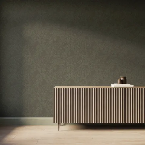 Plateau Wallpaper in Olive Night I, 52" x 132"