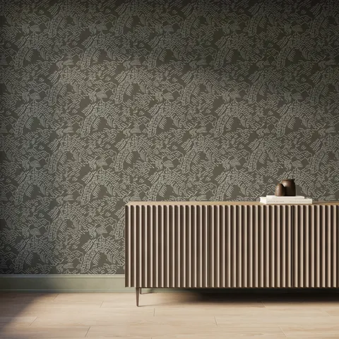 Plateau Wallpaper in Olive I, 52" x 132"