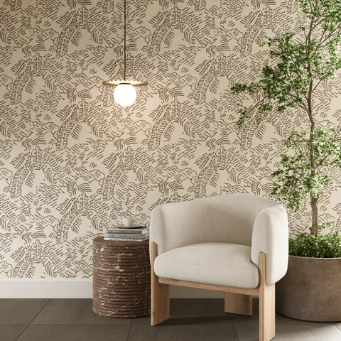 Plateau Wallpaper in Taupe II, 52" x 132"