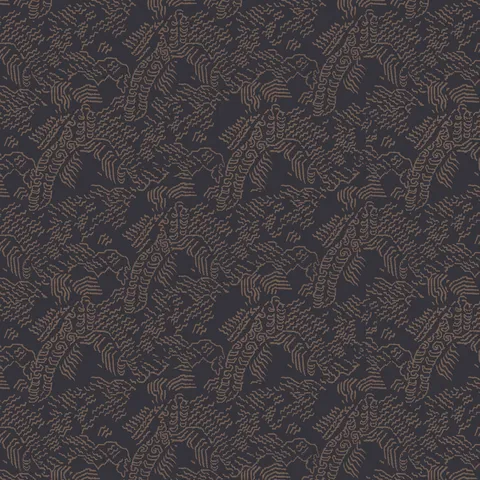 Dark gray abstract contour wallpaper with brown topographic lines inspired by Tibetan landscapes.