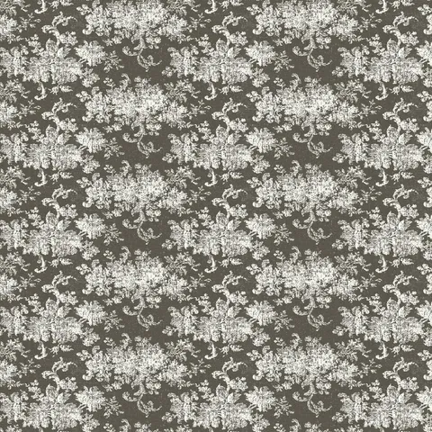 Brocade Wallpaper in Olive I featuring a white damask floral motif layered over a matte olive green canvas with softly distressed detailing inspired by traditional woven patterns.