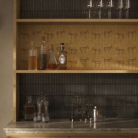 Porter Wallpaper in Tan I, 52" x 132"