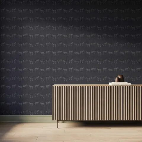 Porter Wallpaper in Charcoal, 52" x 132"