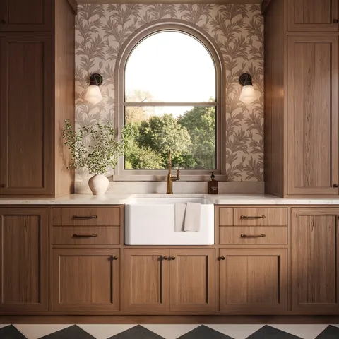 Bower Wallpaper in Taupe II, 52" x 132"