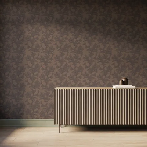 Bower Wallpaper in Black/Tan II, 52" x 132"