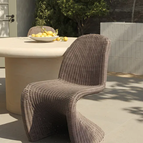 Calandor Outdoor Dining Chair in Tanned Weave