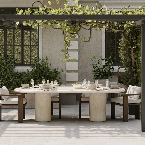 Seabrook Outdoor Dining Table, 102"