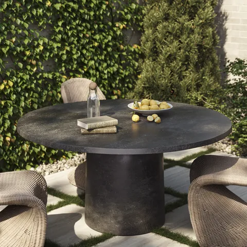 Verdanta Outdoor Dining Table in Aged Grey, 60"