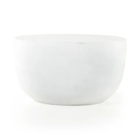 Verdanta Outdoor End Table in Matte White Cast Aluminum