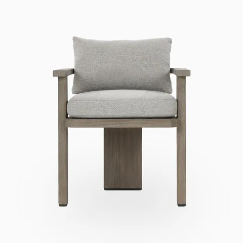Hightide Outdoor Dining Armchair in Stained Aged Grey/Haynes Fog