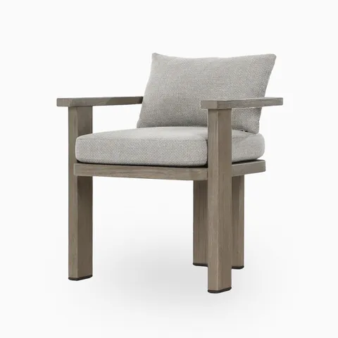 Hightide Outdoor Dining Armchair in Stained Aged Grey/Haynes Fog