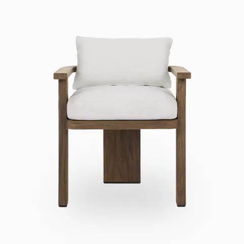 Hightide Outdoor Dining Armchair in Stained Aged Grey/Alessi Linen