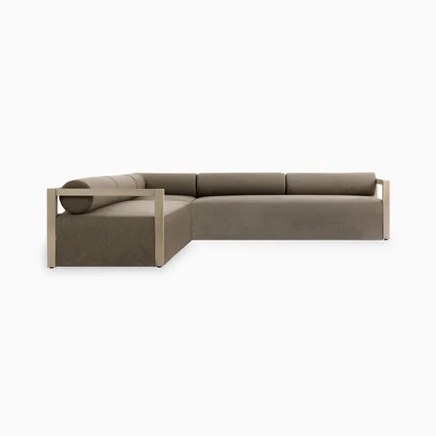 Riverton Outdoor 3Pc Sectional in Alessi Fawn