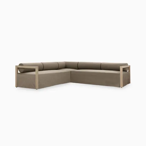 Riverton Outdoor 3Pc Sectional in Alessi Fawn