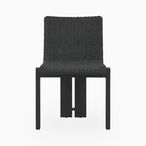 Marinell Outdoor Dining Chair in Faux Black Hyacinth