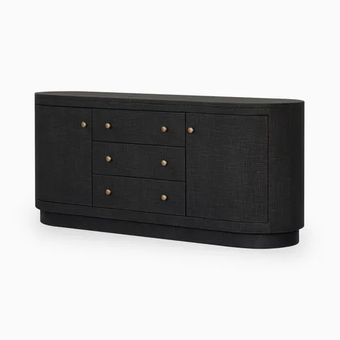 Boone Media Console in Black Linen