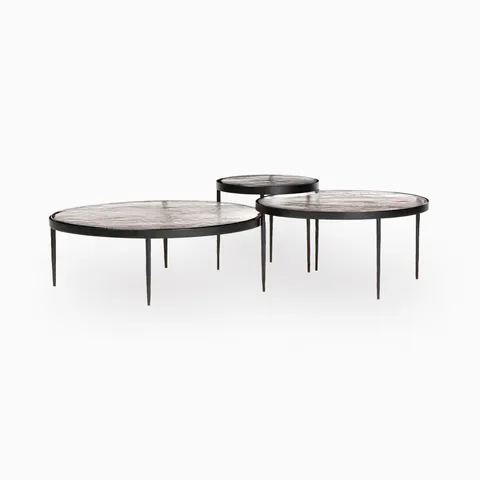 Laurel Nesting Table Set in Clear Glass