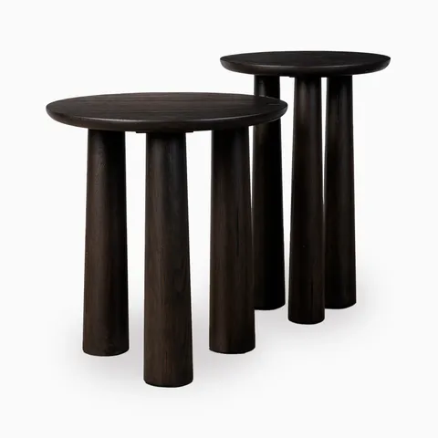 Oxford Nesting End Table Set in Smoked Black