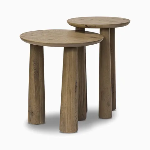 Oxford Nesting End Table Set in Drifted Oak