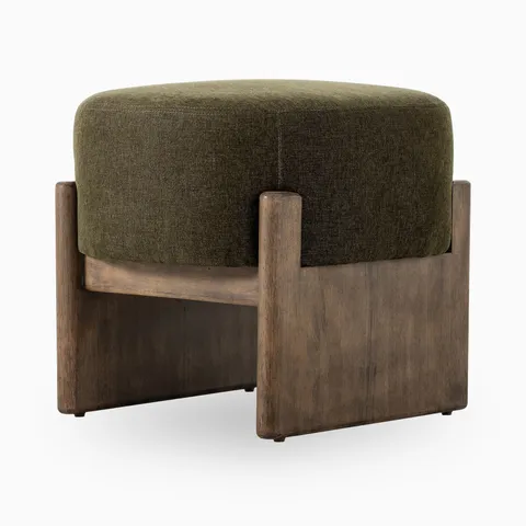 Amira Accent Stool in Sutton Olive