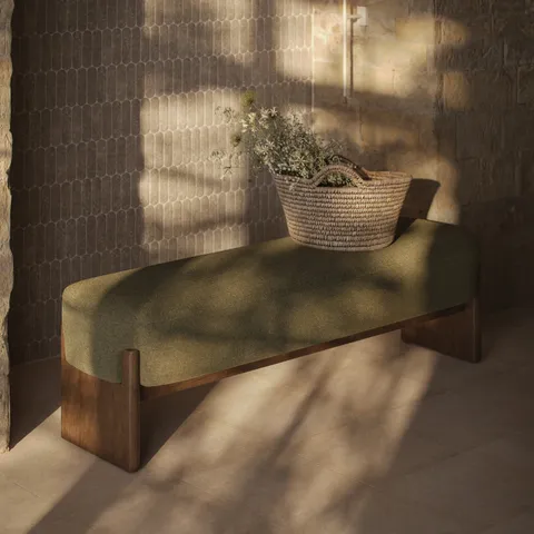 Amira Accent Bench in Sutton Olive, 75"