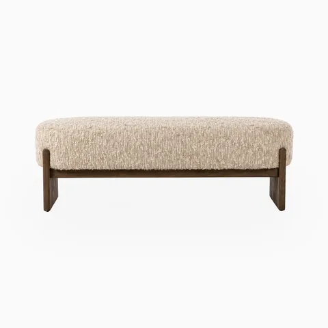 Amira Accent Bench in Solema Cream, 60"
