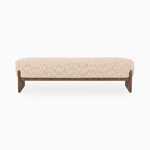 Amira Accent Bench in Solema Cream, 75.5"