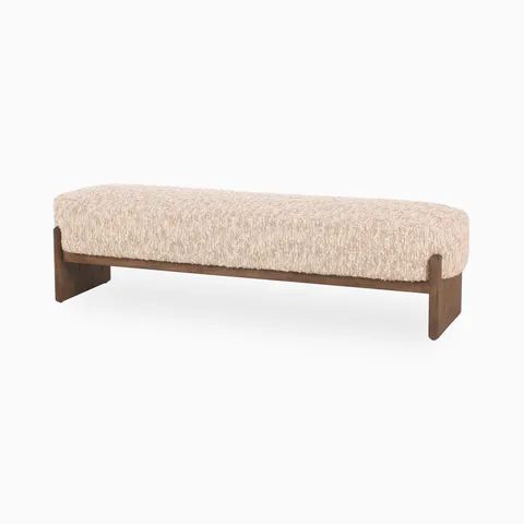 Amira Accent Bench in Solema Cream, 75.5"