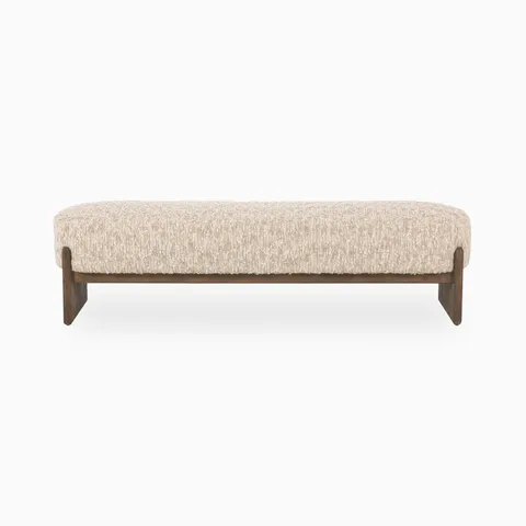 Amira Accent Bench in Solema Cream, 75.5"