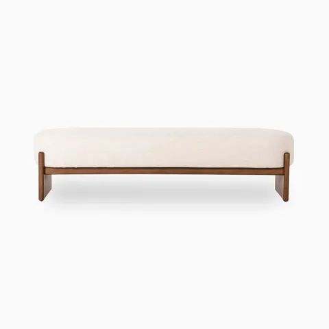Amira Accent Bench in Alcala Cream, 75.5"