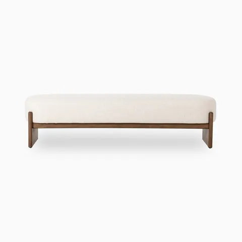 Amira Accent Bench in Alcala Cream, 75.5"