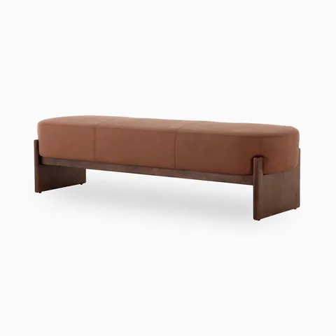 Amira Accent Bench in Maestro Cigar, 75.5"