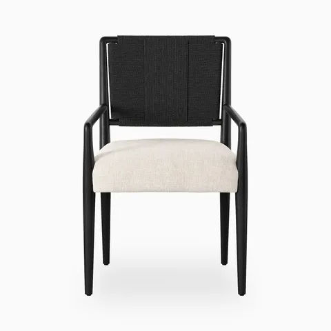 Maury Dining Armchair in Black Brushed Ash/Essence Natural
